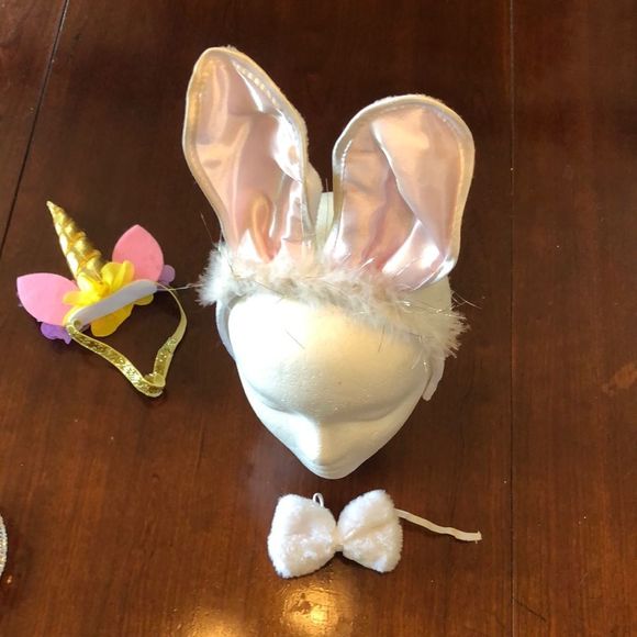 6 headbands for dress up/ Unicorn, Bunny, Cat, Crown, Puff Balls,tail, giraffe - Picture 7 of 16